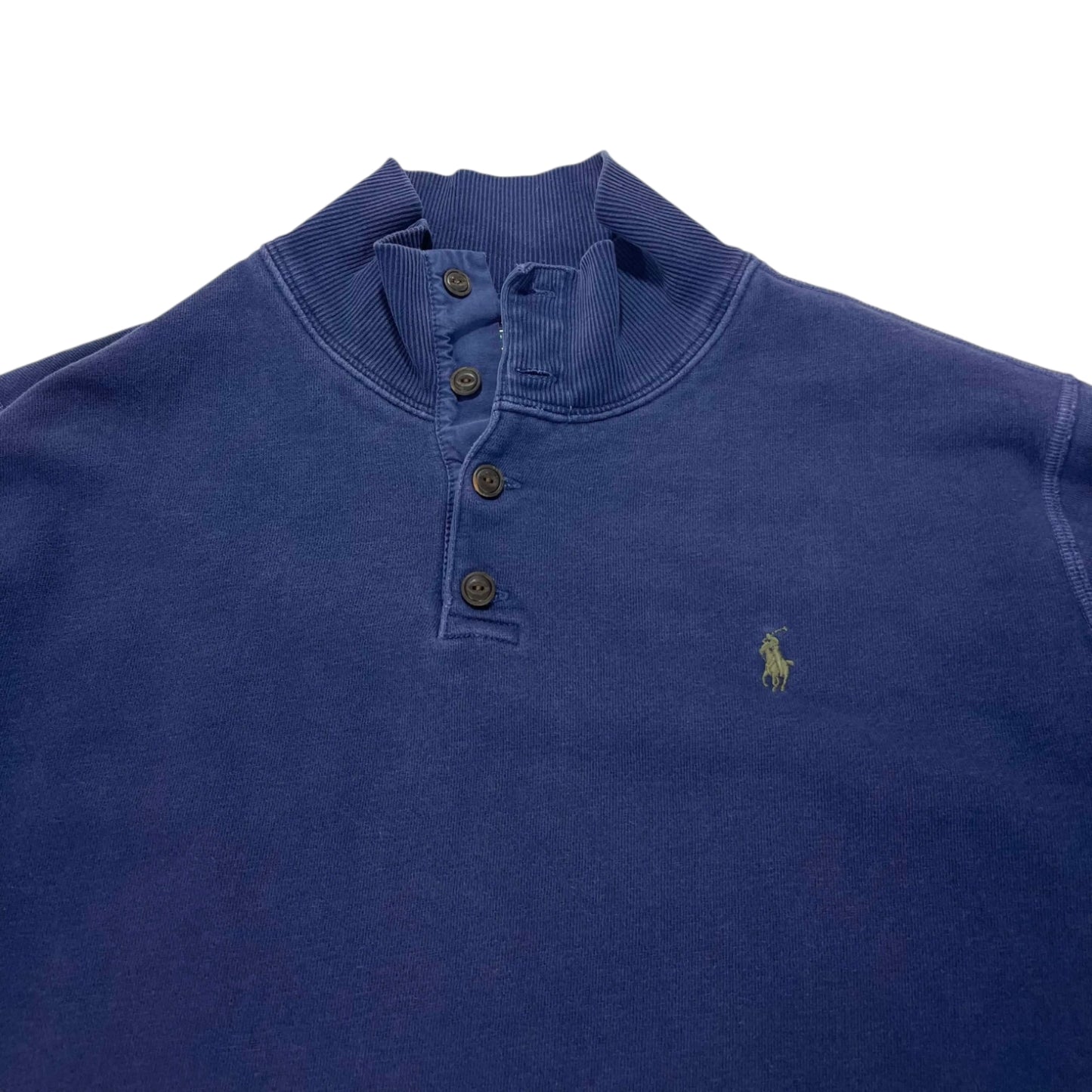 VINTAGE POLO RALPH LAUREN NAVY BLUE POLO SHIRT (L-XL)