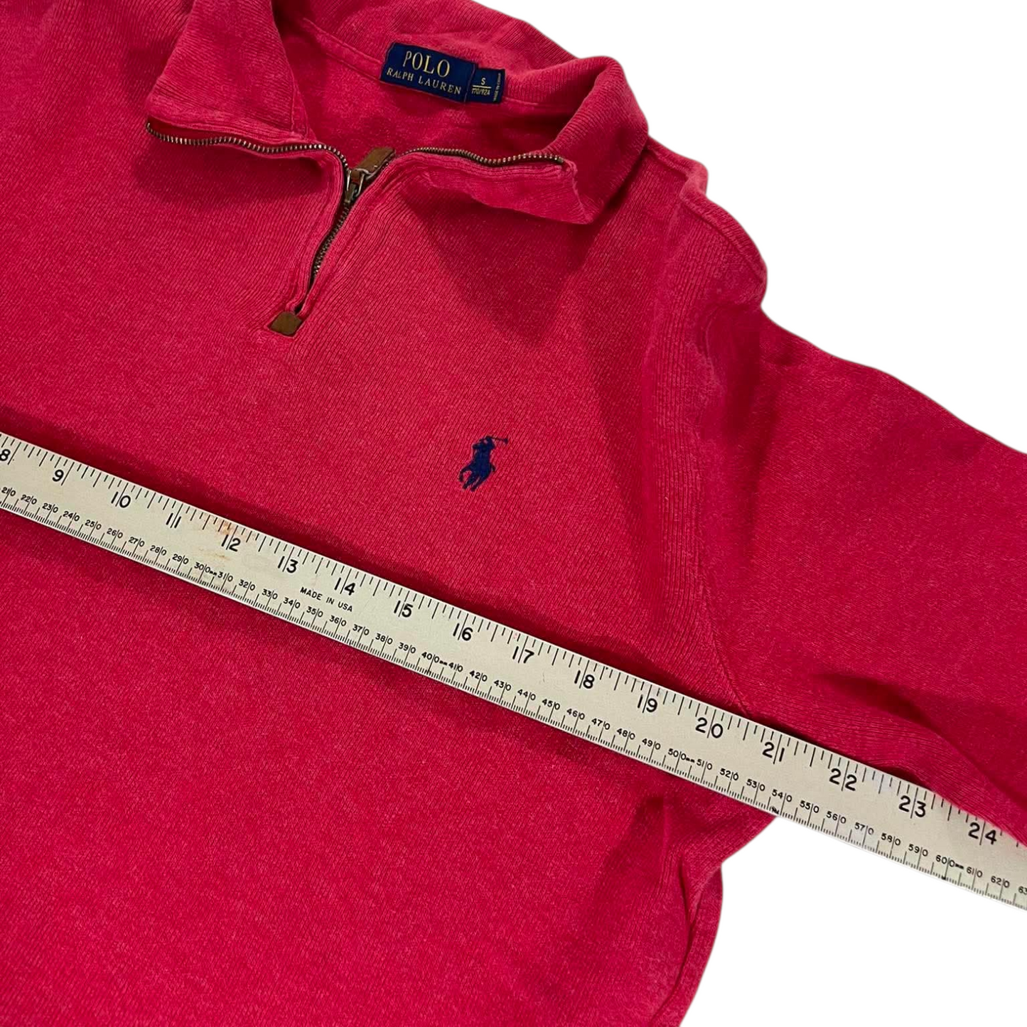 POLO RALPH LAUREN RED QUARTER ZIP (S)