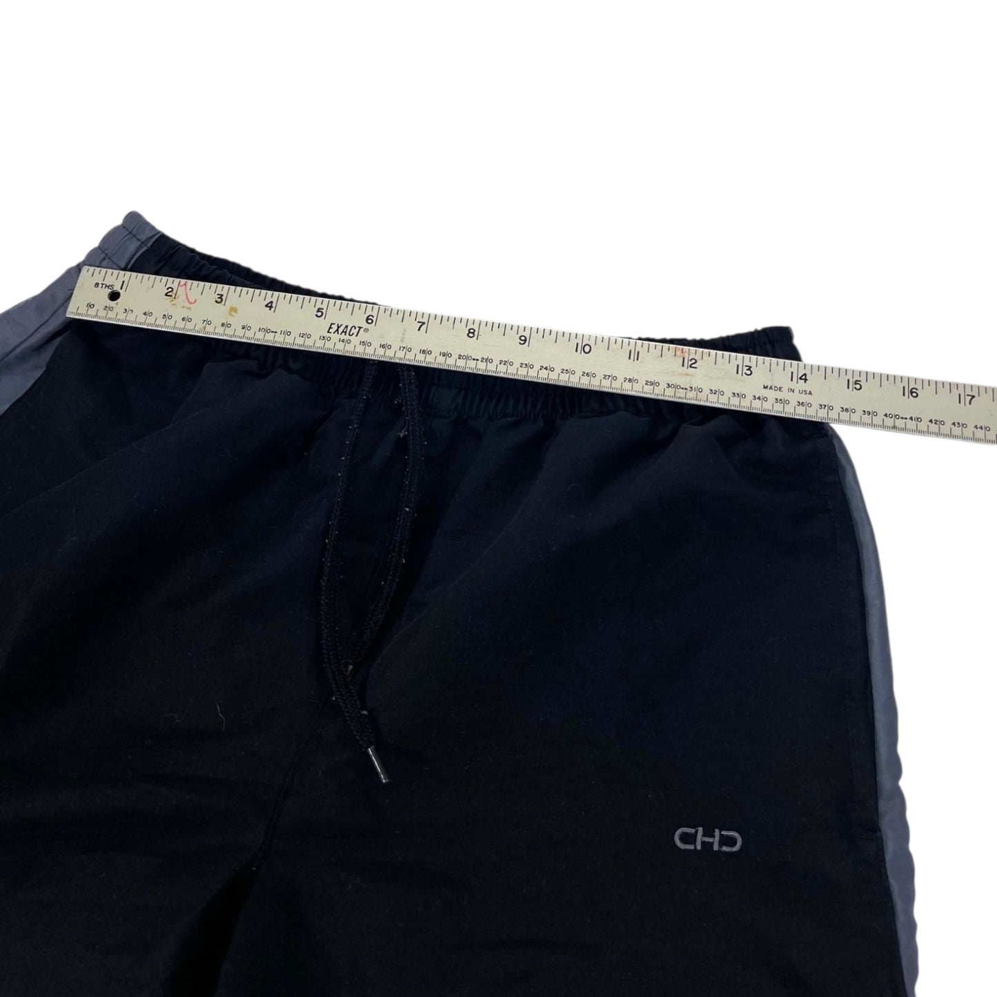 Y2K CHD BLACK BAGGY TRACK PANTS (S-M)