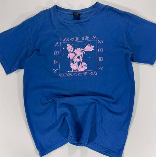Y2K OBEY BLUE GRAPHIC TEE (M)