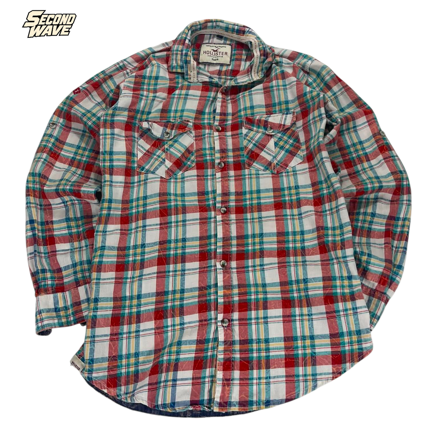 Y2K HOLLISTER CO. RED BUTTON-UP (L)