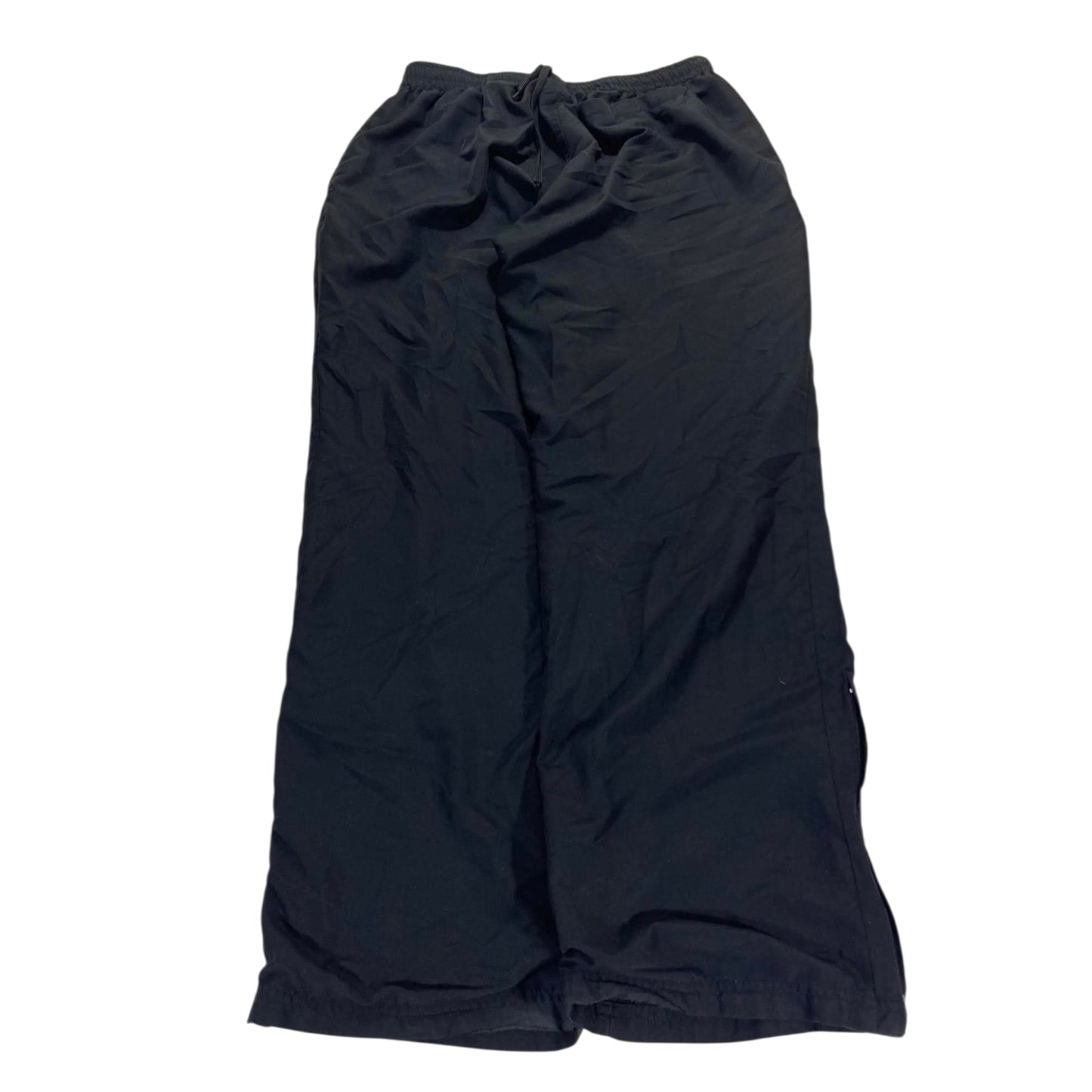 VINTAGE LEDGE BLACK BAGGY WIDE LEG TRACK PANTS (XL)