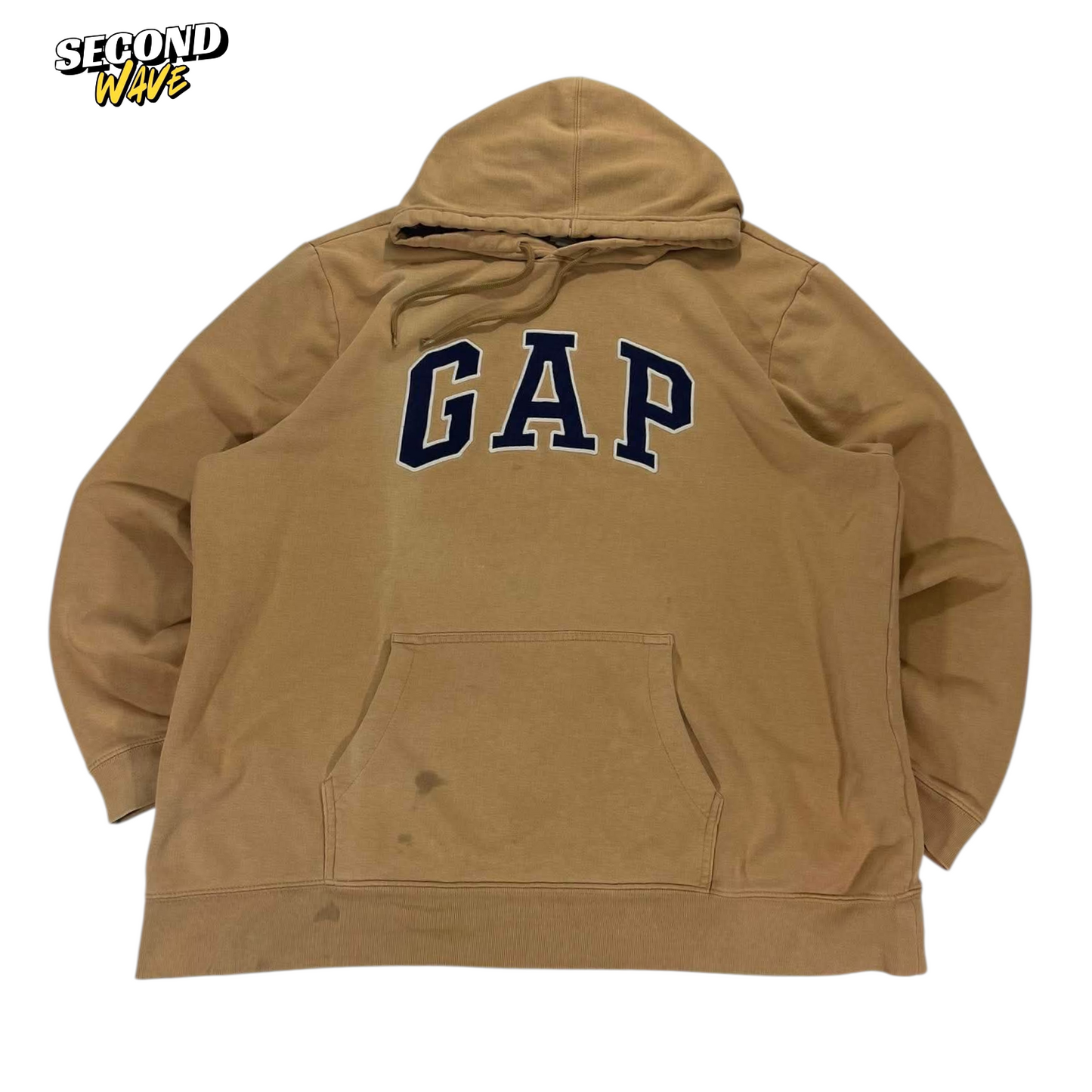 GAP TAN HOODIE WITH NAVY BLUE LOGO (XXL)