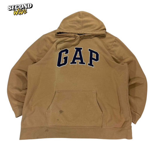 GAP TAN HOODIE WITH NAVY BLUE LOGO (XXL)