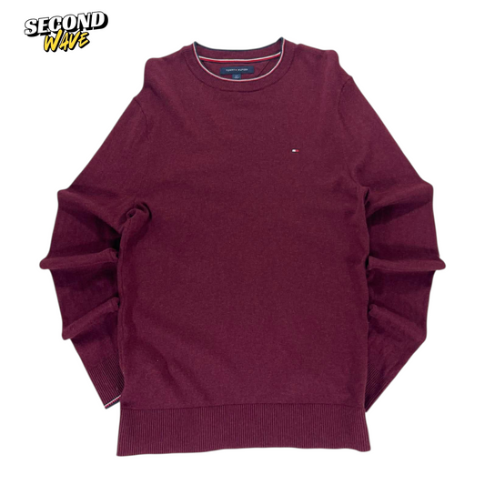 VINTAGE TOMMY HILFIGER BURGUNDY SWEATER (M)