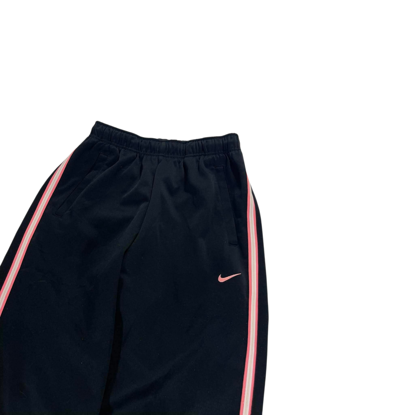 VINTAGE NIKE BLACK WITH PINK HIT TRACKPANTS (M-L) ⁴