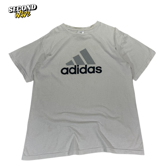 VINTAGE CLASSIC ADIDAS COTTON T-SHIRT WITH BLACK LOGO (L)