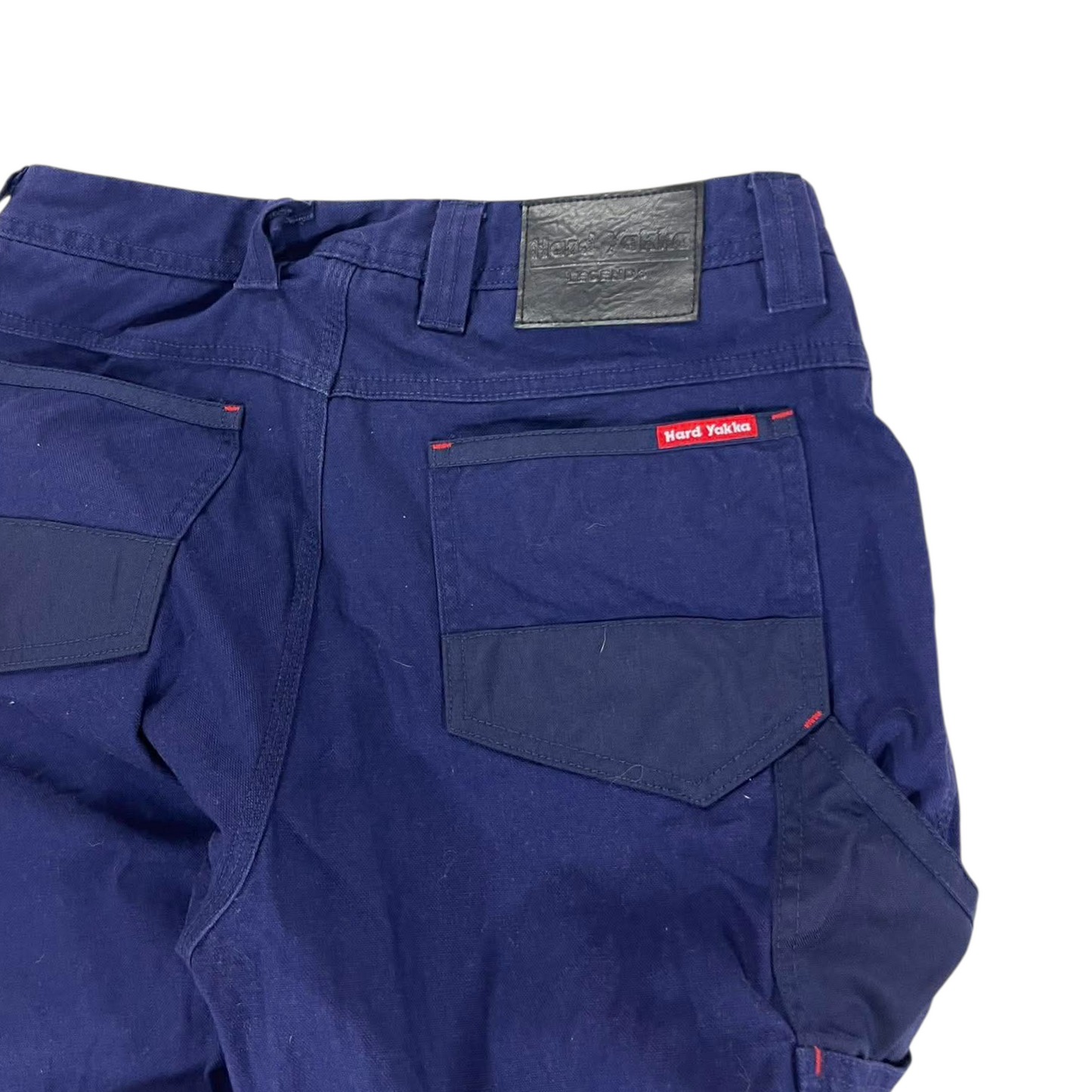 HARD YAKKA NAVY BLUE CARGO PANTS (32)