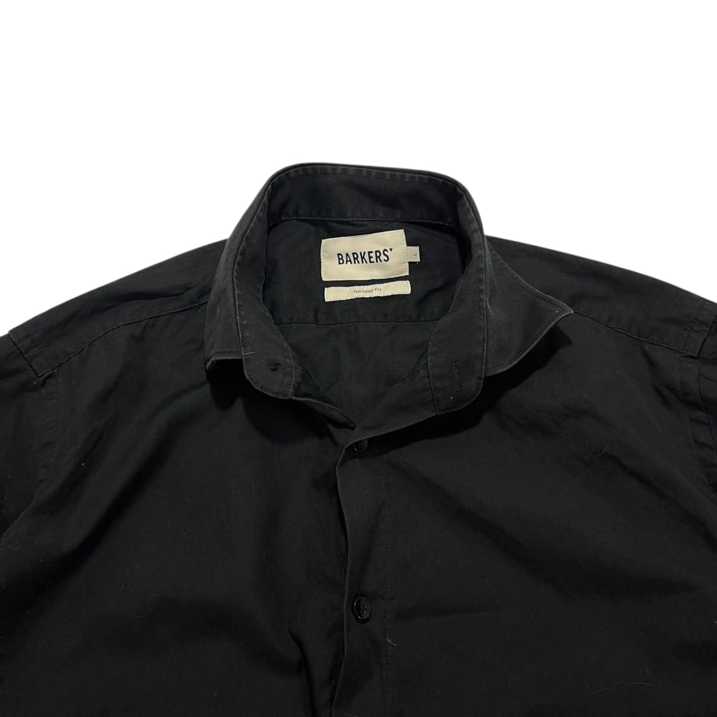 CLASSIC PLAIN BARKERS BLACK TAILORED BUTTON UP (L)