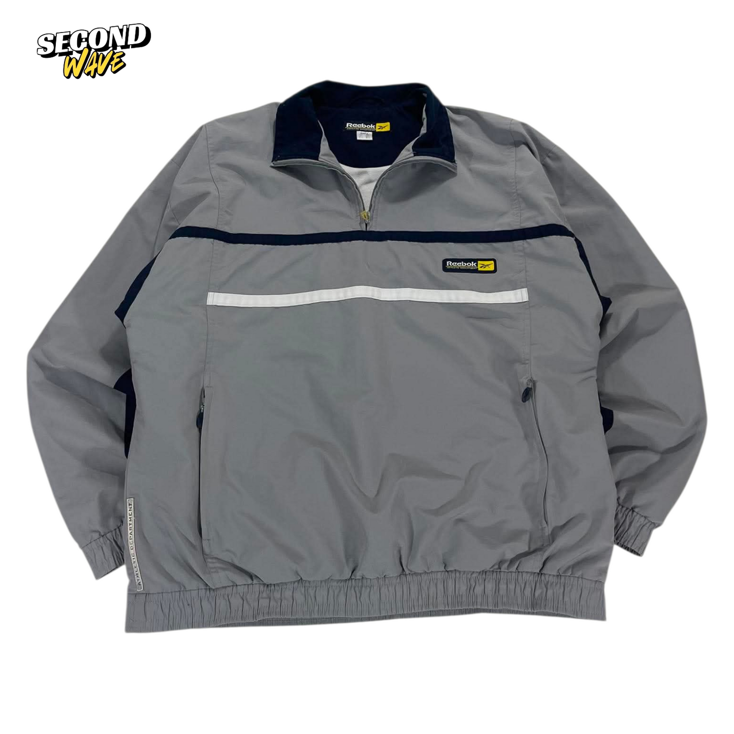 VINTAGE REEBOK GREY WINDBREAKER JACKET (S)