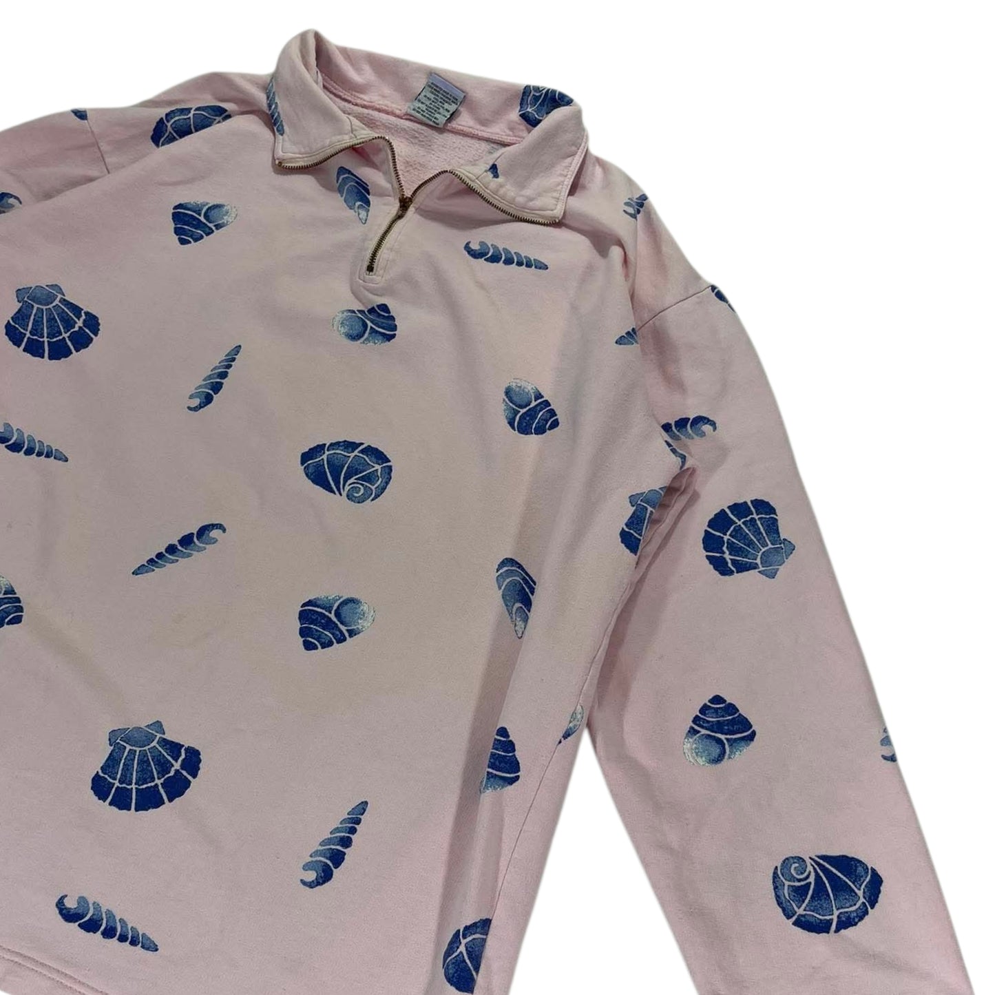 100% COTTON FRESH PRODUCE PINK SEASHELL ZIP UP (XL)