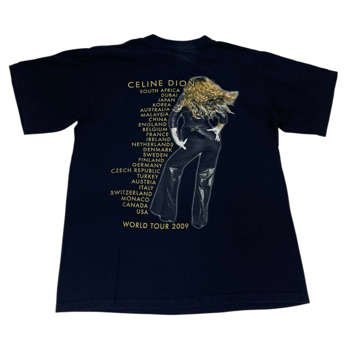CELINE DION BLACK TOUR TEE (M)