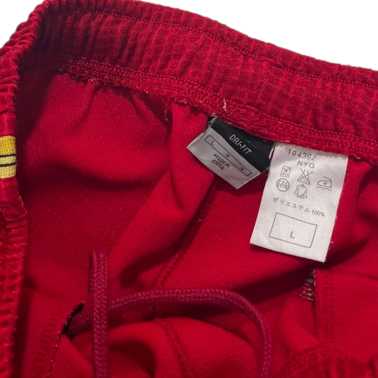 VINTAGE NIKE RED PINSTRIPE TRACK PANTS (L) ⁹