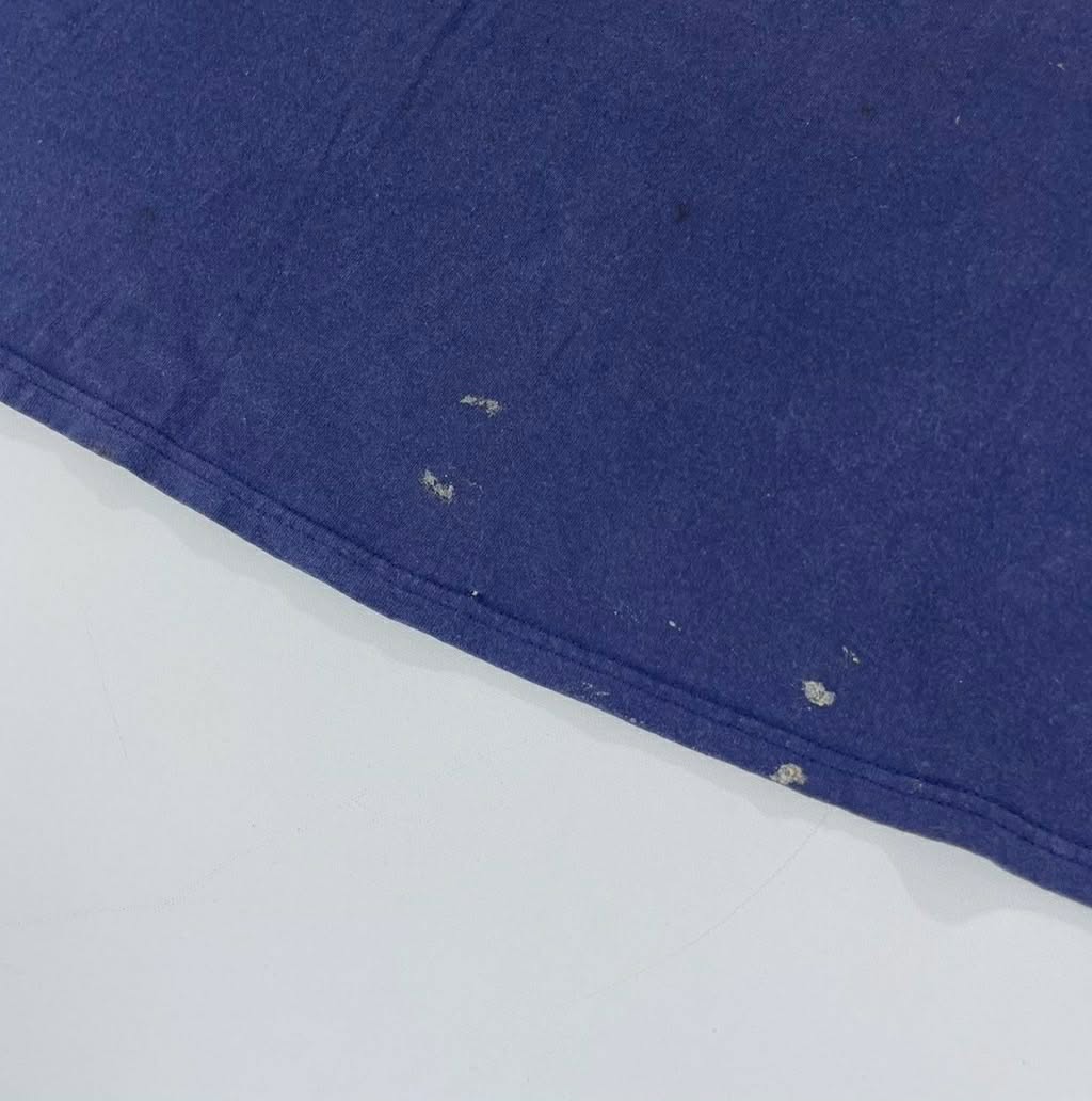 VINTAGE NIKE BLUE COTTON T-SHIRT WITH FRONT LOGO (L-XL)