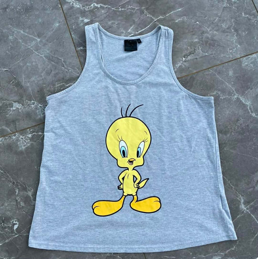 GREY LOONEY TUNES TWEETY BIRD TANK TOP (L-XL)