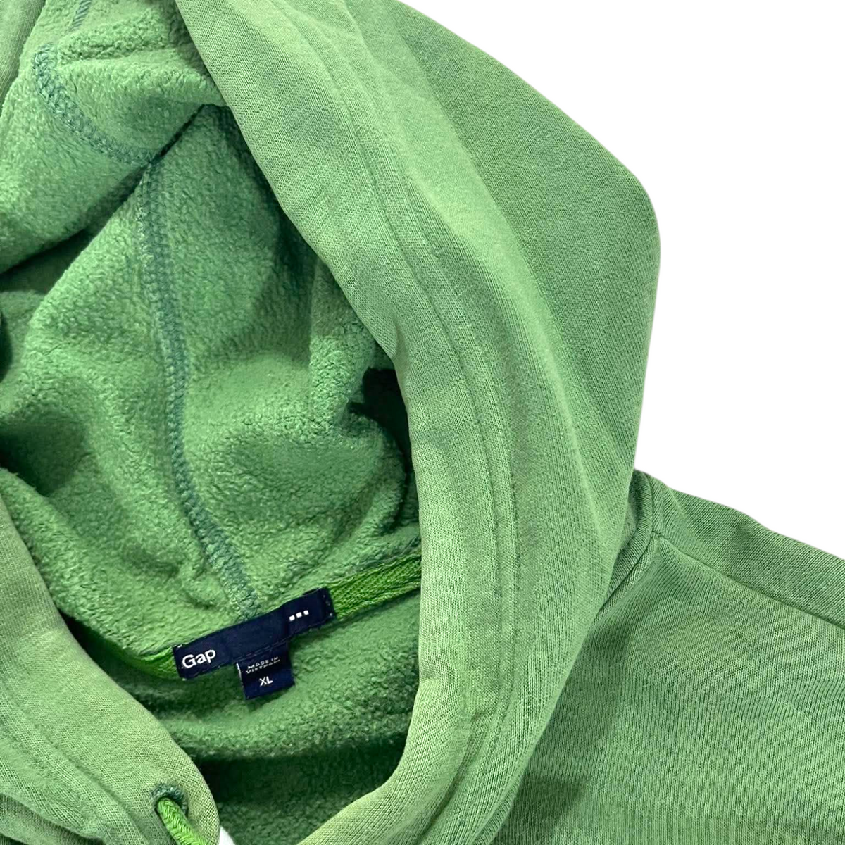 Y2K EMBROIDERED GAP GREEN HOODIE (BEST FIT L)