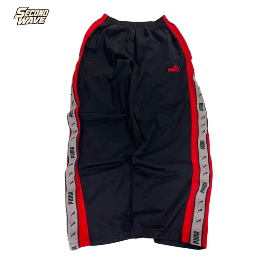 VINTAGE PUMA BLACK BAGGY TRACK PANTS (L) '4
