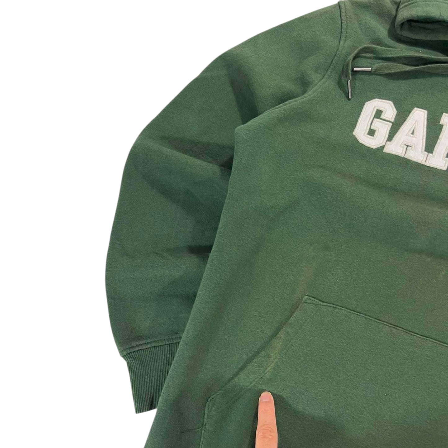 VINTAGE GAP GREEN HOODIE WITH WHITE EMBROIDERY (M)