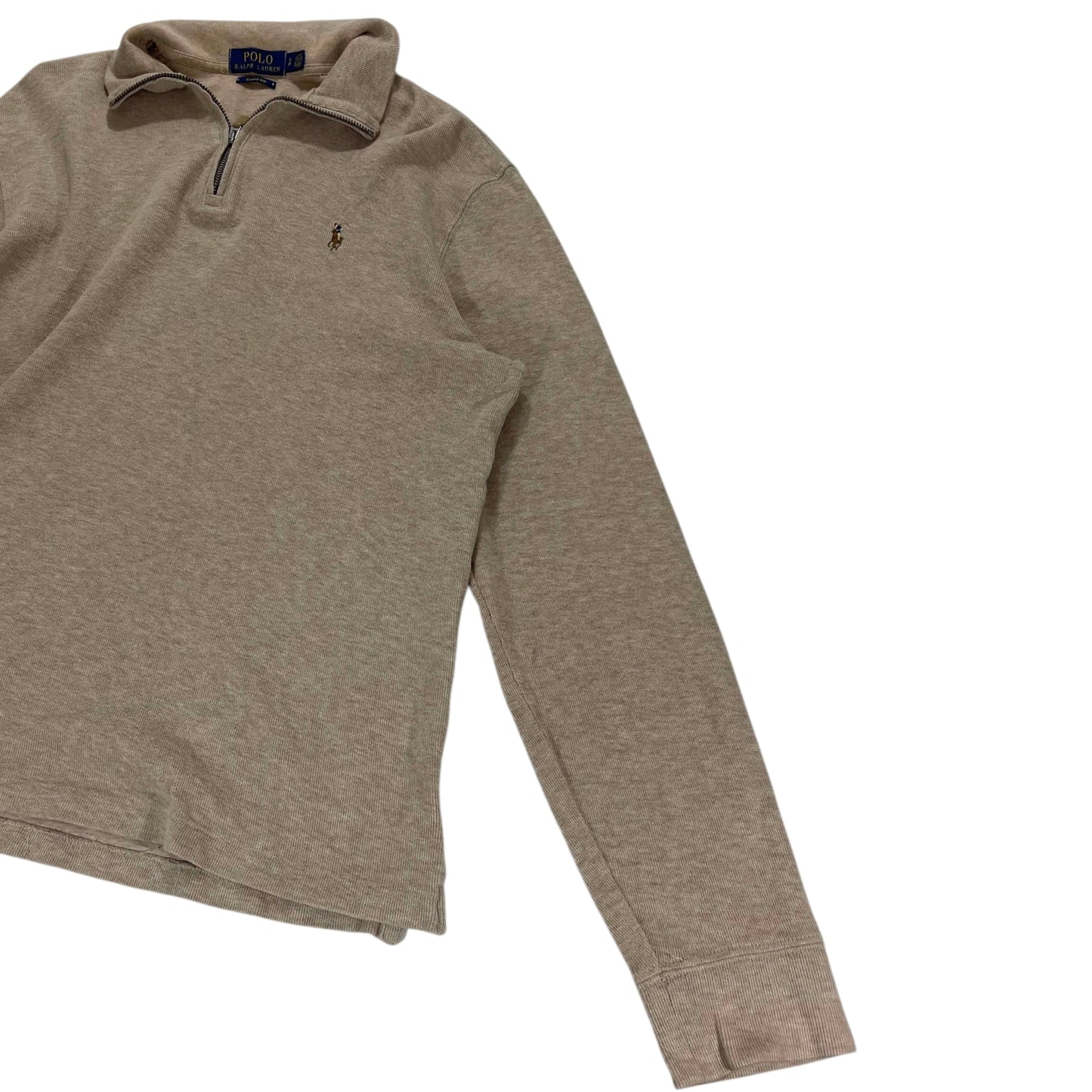 POLO RALPH LAUREN LIGHT BROWN QUARTER ZIP (S)