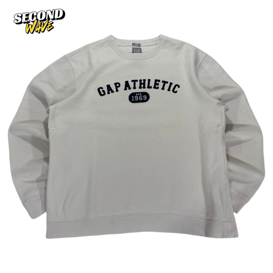 VINTAGE CREAM GAP ATHLETIC CREWNECK SWEATSHIRT (M)