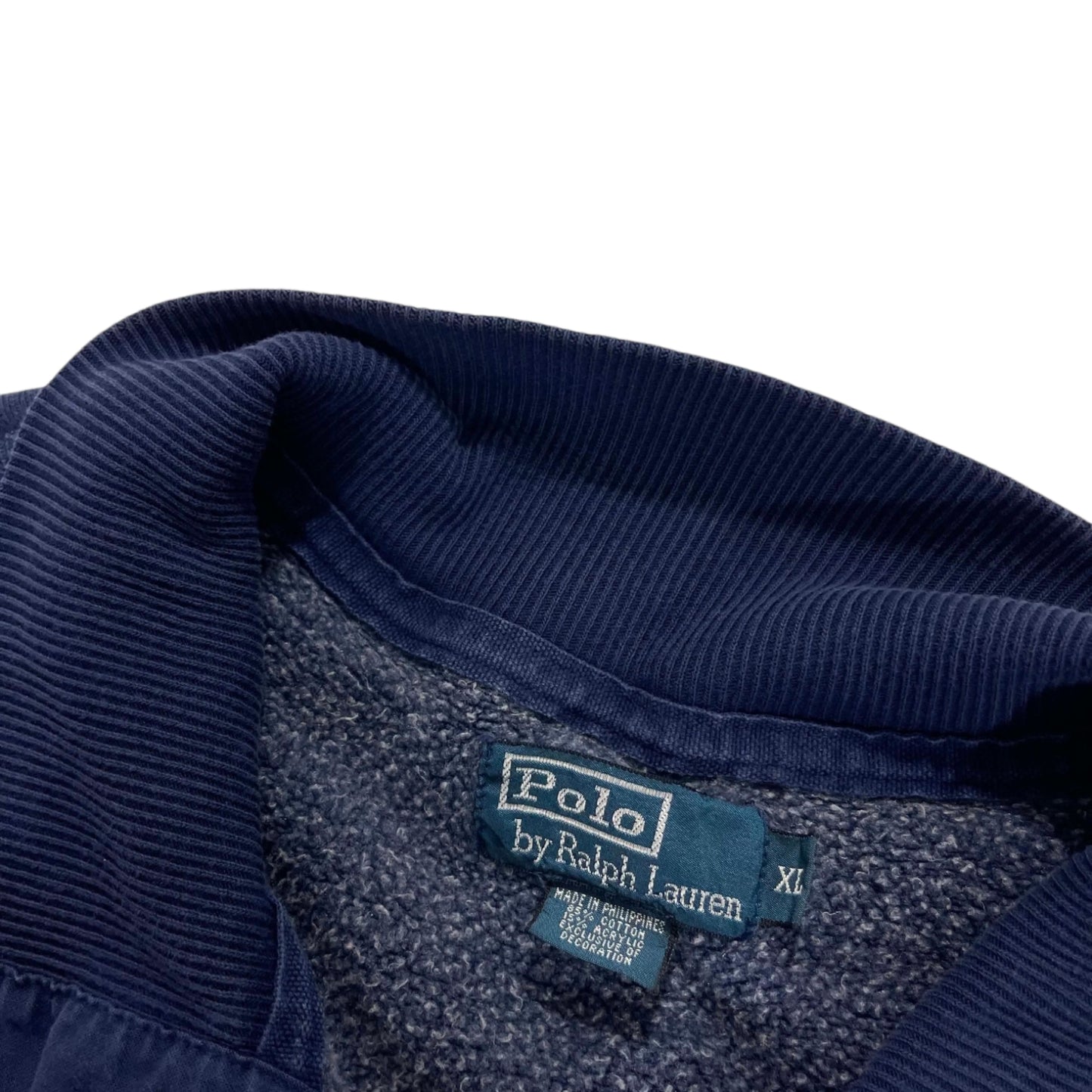 VINTAGE POLO RALPH LAUREN NAVY BLUE POLO SHIRT (L-XL)
