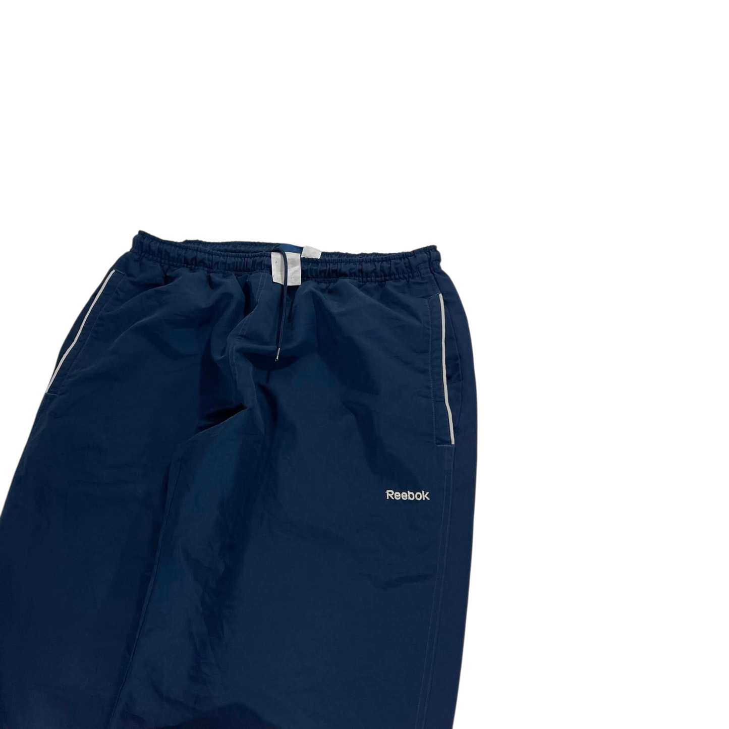 VINTAGE REEBOK NAVY BLUE TRACK PANTS (L) ⁹