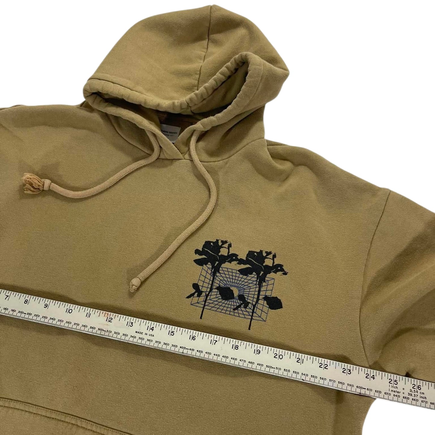 BROTHERS DESIGN TAN & BLACK GRAPHIC HOODIE (L)