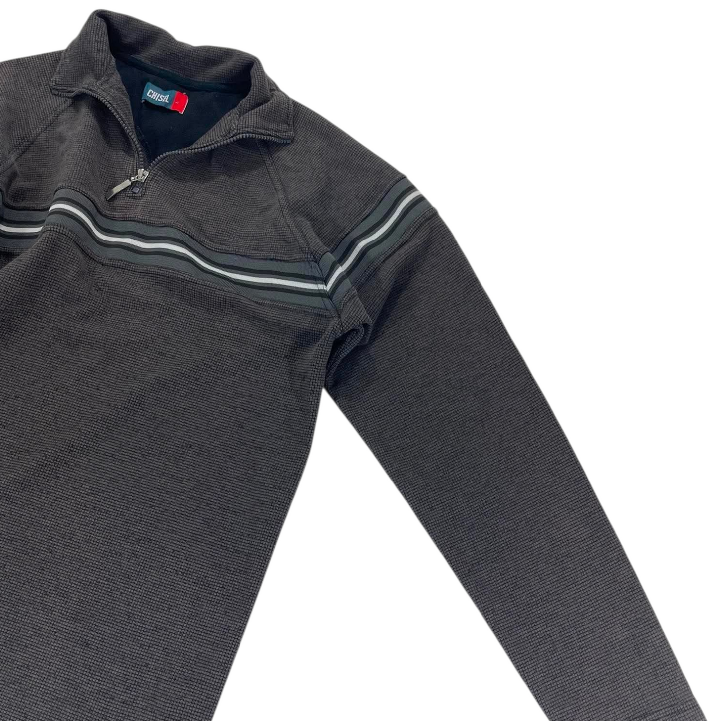 90s CHISEL GREY QUARTER ZIP SWEATSHIRT (L)