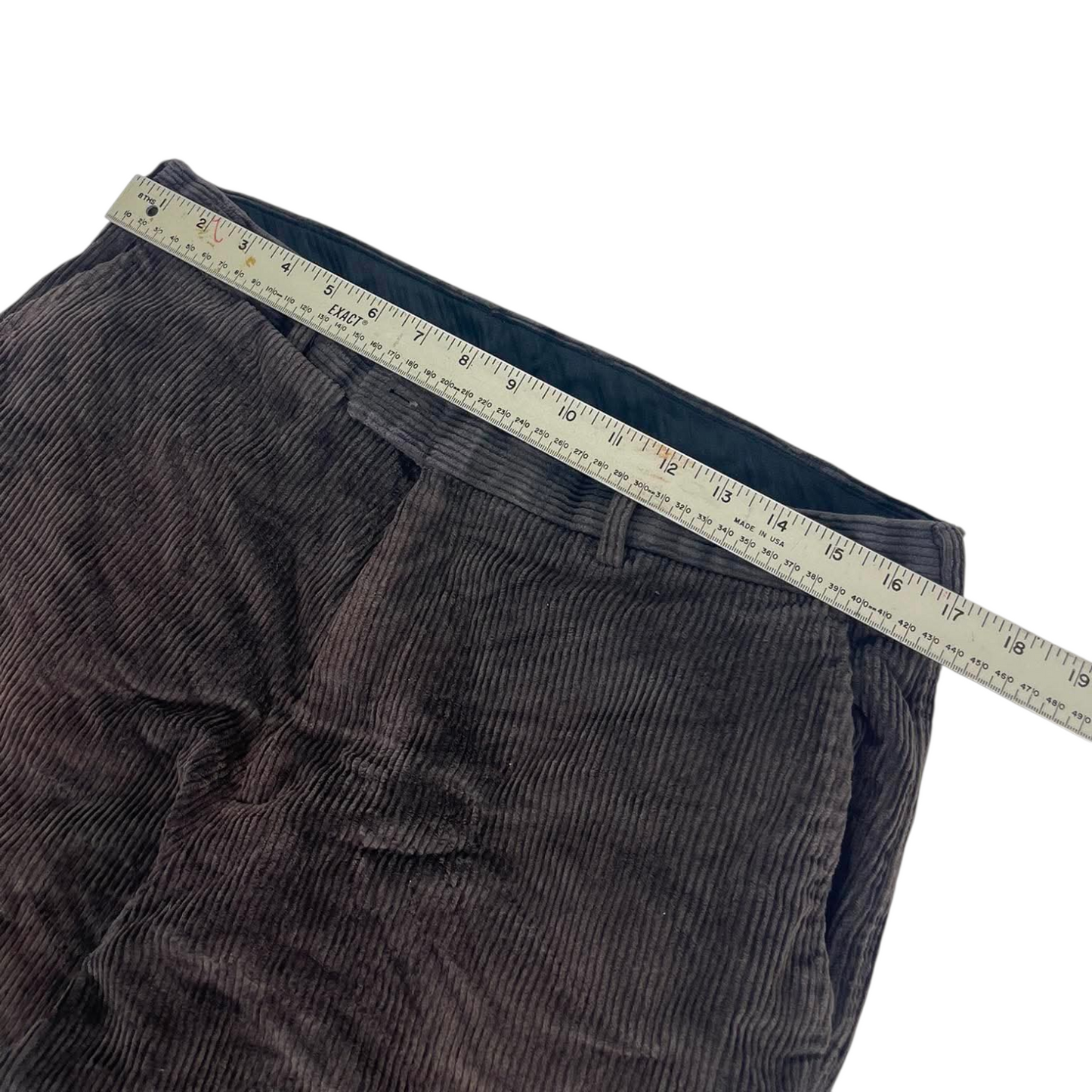VINTAGE SAVANNE BROWN CORDUROY TROUSERS WITH A RELAXED FIT (34)