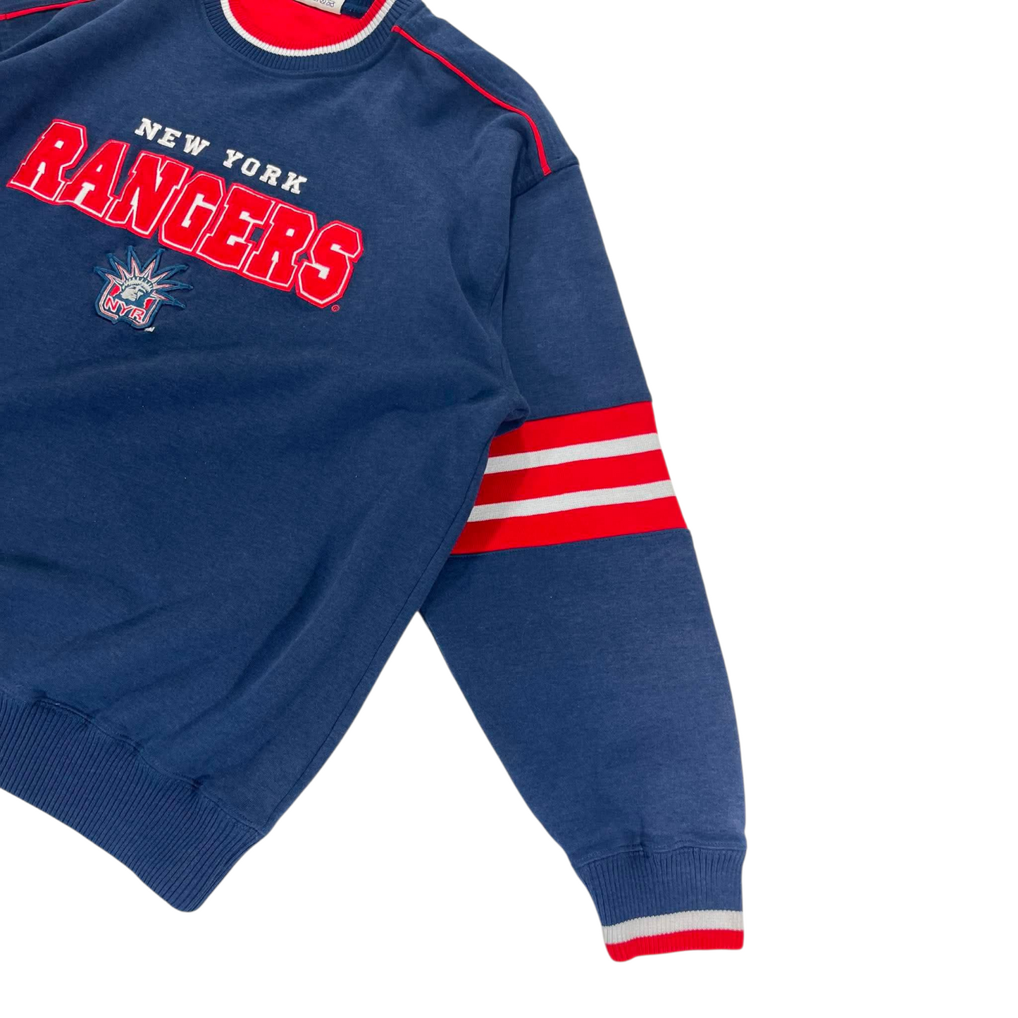 VINTAGE EMBROIDERED LEE SPORT NEW YORK RANGERS NAVY CREWNECK (XL)