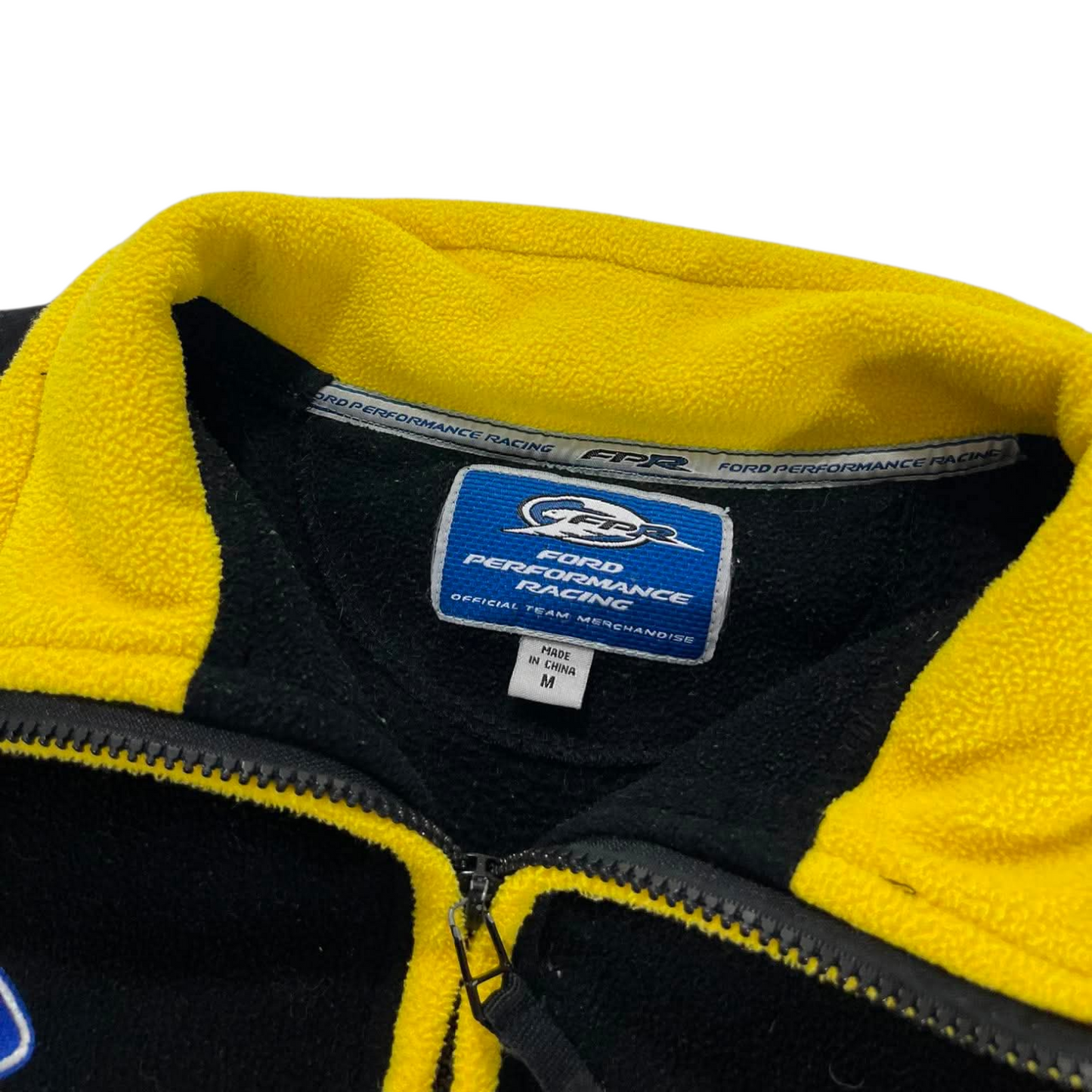 VINTAGE FORD PERFORMANCE RACING BLACK & YELLOW QUARTER ZIP FLEECE (L)