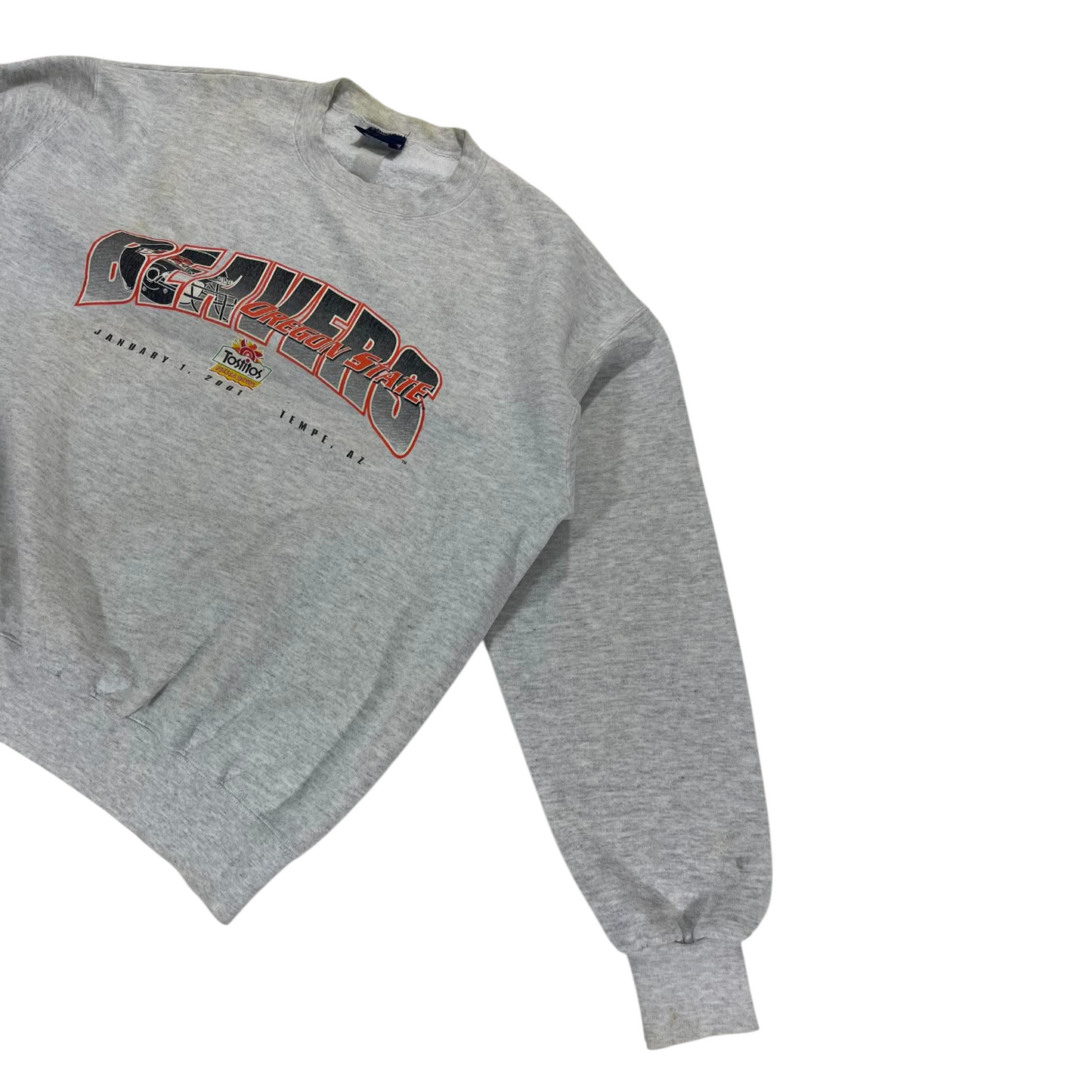 VINTAGE GREY OREGON STATE BEAVERS CREWNECK SWEATSHIRT (L)