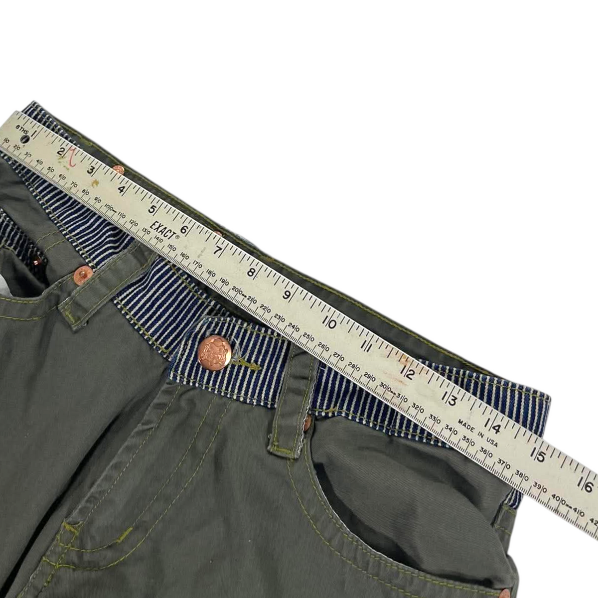 Y2K EVISU GREEN JEANS (31)