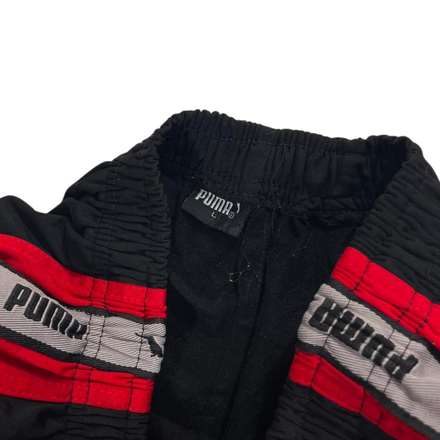 VINTAGE PUMA BLACK BAGGY TRACK PANTS (L) '4