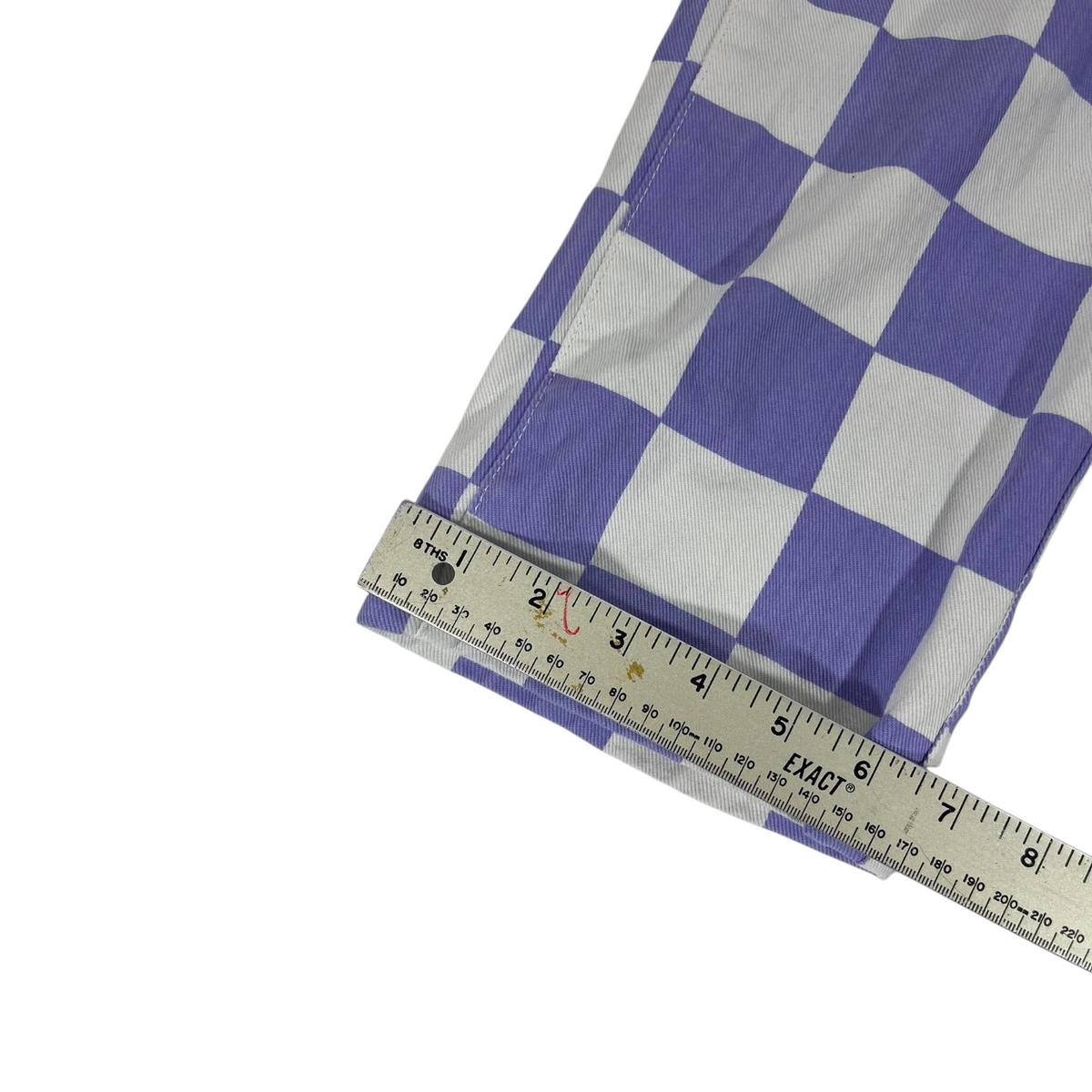 PURPLE CHECKERBOARD WIDE LEG PANTS (24)