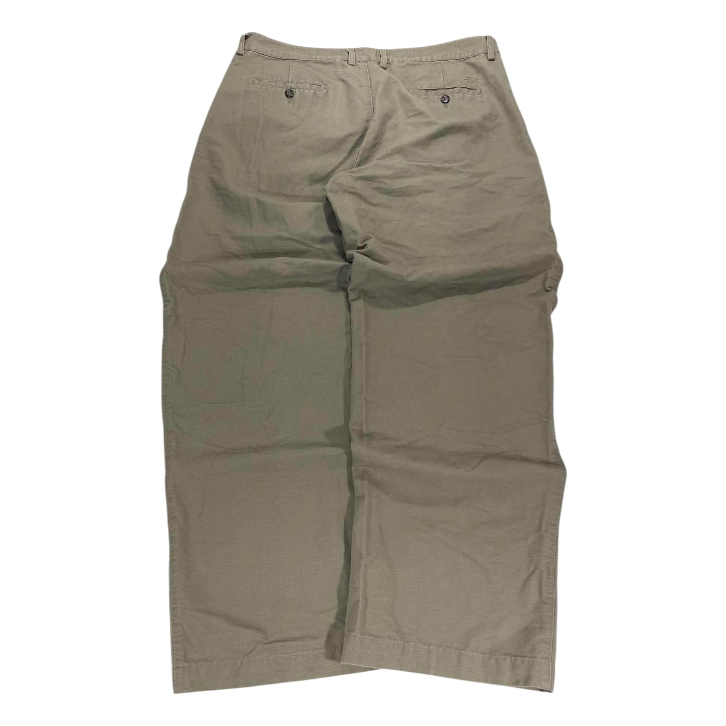 VINTAGE LOGAN KHAKI WIDE LEG CHINO PANTS (40)