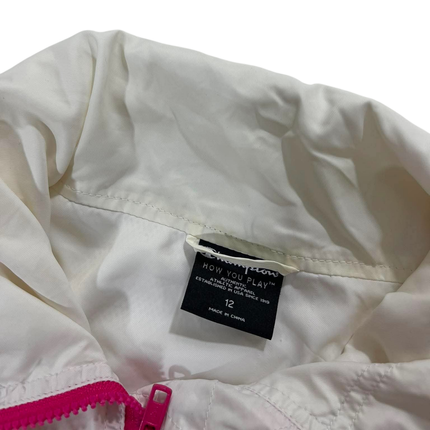 VINTAGE CHAMPION WHITE & PINK WINDBREAKER JACKET (12)