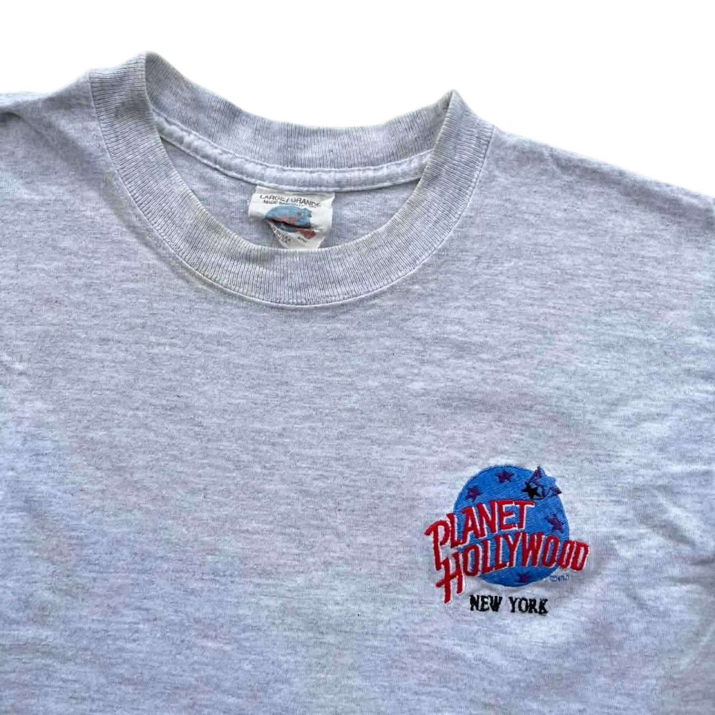 VINTAGE PLANET HOLLYWOOD NEW YORK GREY T-SHIRT (L)