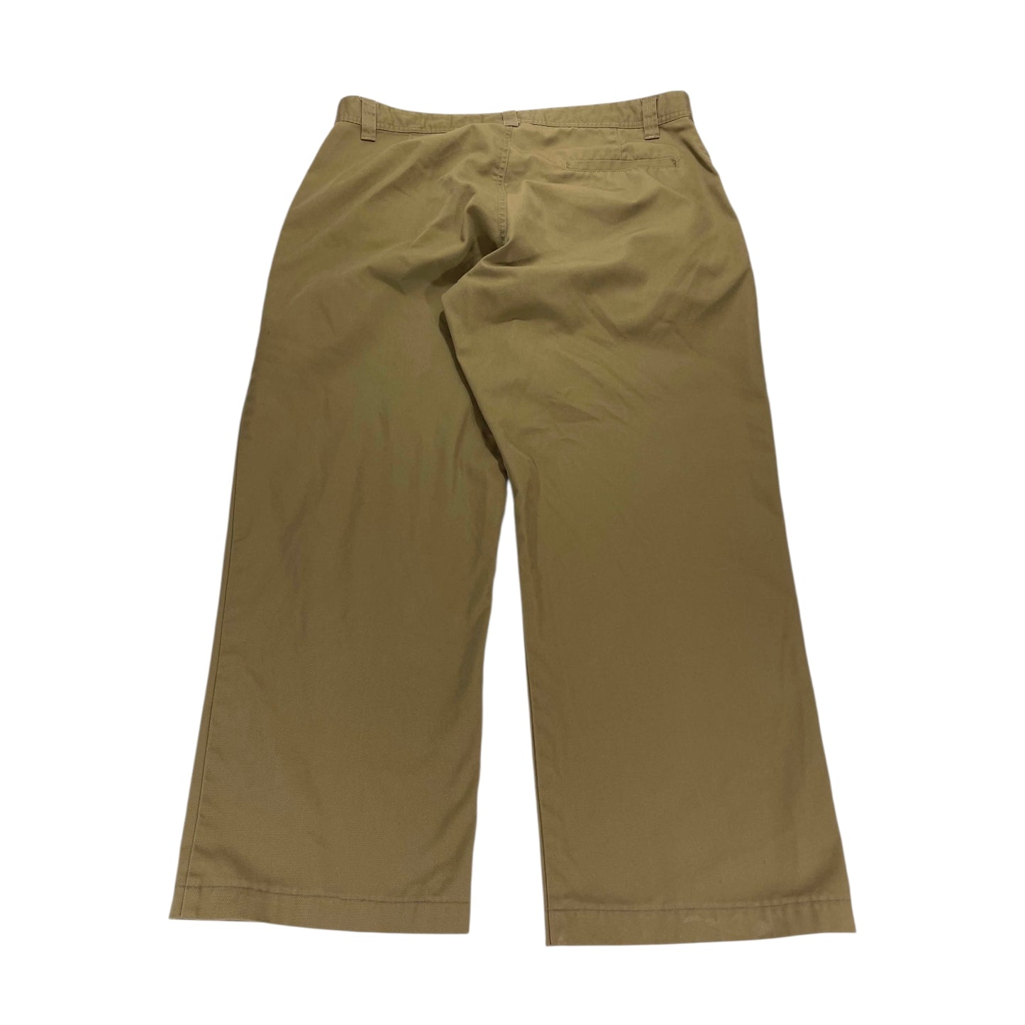 VINTAGE TAN WIDE LEG CHINO PANTS (36)