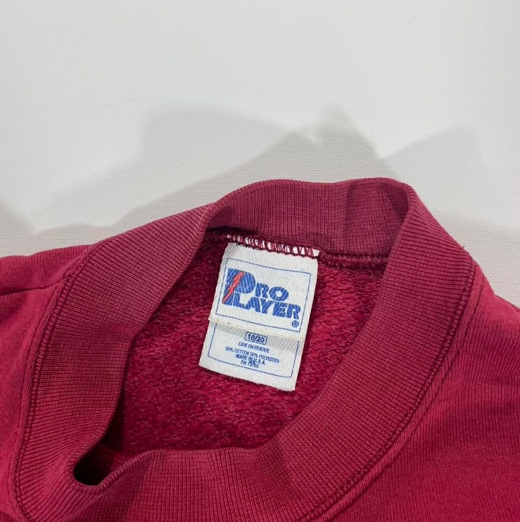 VINTAGE HELMET SAN FRANCISCO 49ERS RED CREWNECK SWEATSHIRT (M)