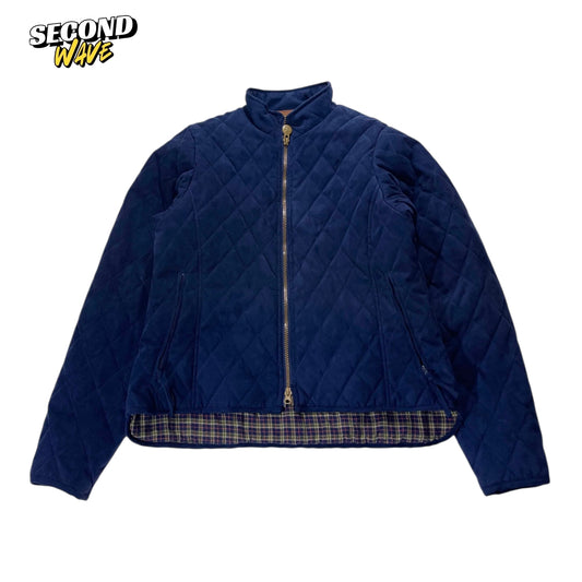 VINTAGE OUTBACK NAVY BLUE QUILTED JACKET (M)