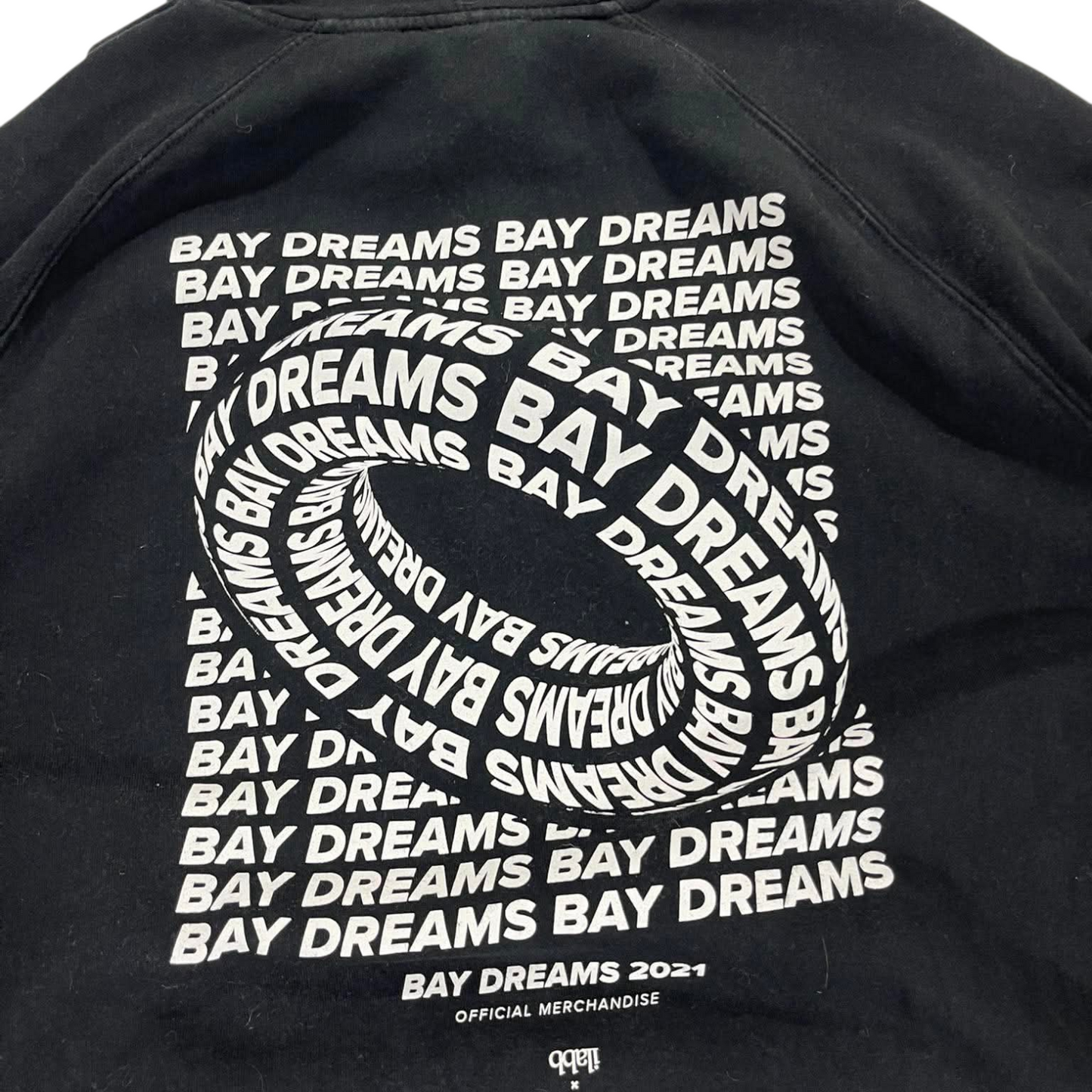 IILABB BAYDREAMS BLACK HOODIE WITH WHITE LOGO (XL)
