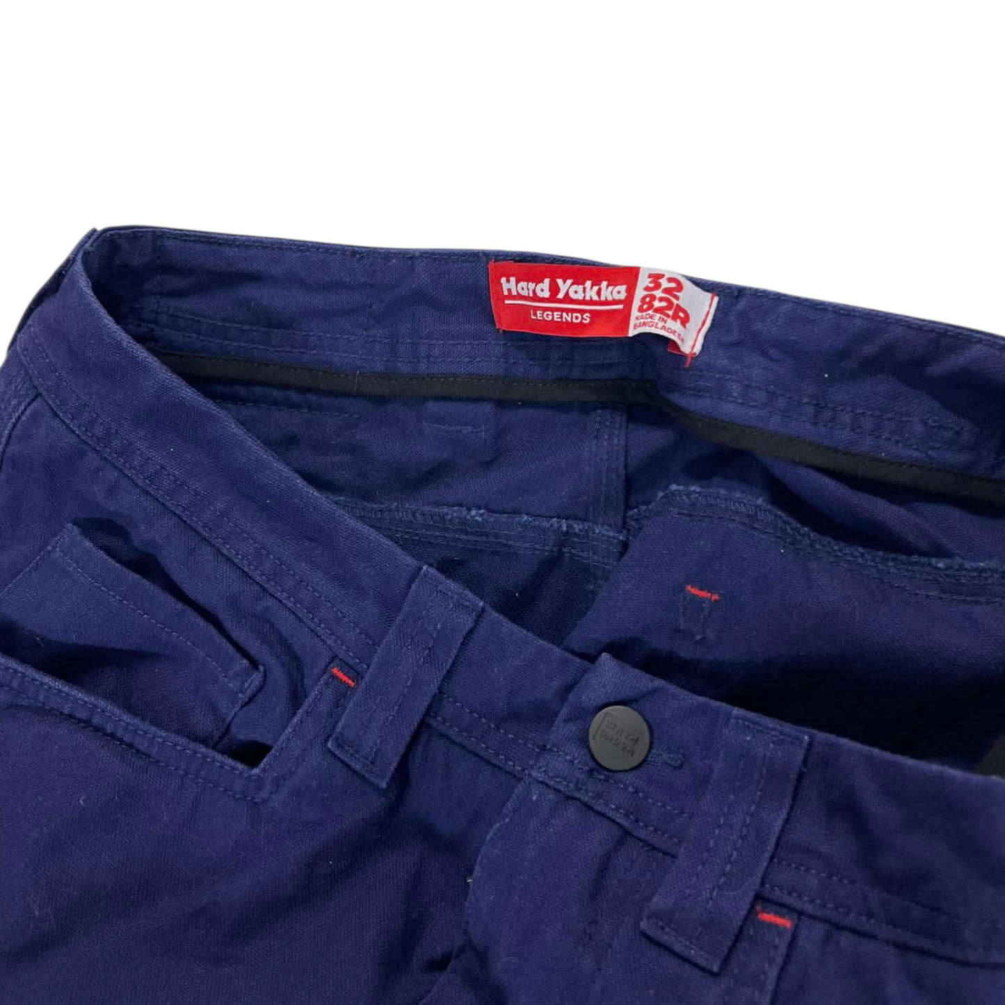 HARD YAKKA NAVY BLUE CARGO PANTS (32)