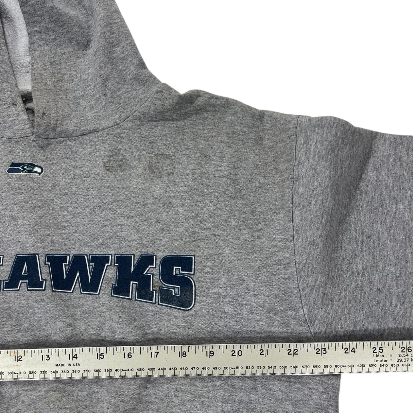VINTAGE GREY SEATTLE SEAHAWKS HOODIE (M)