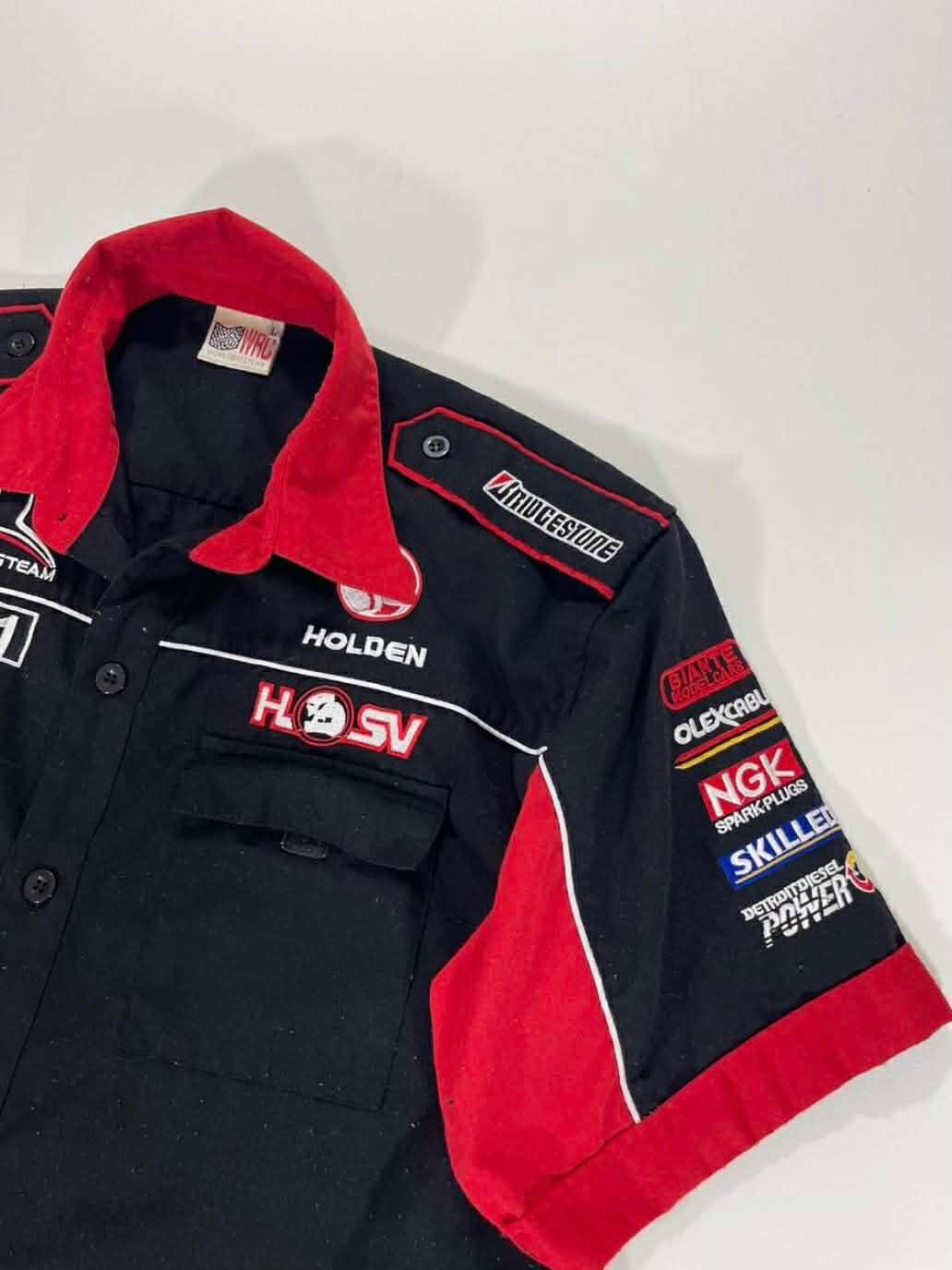 Y2K HOLDEN RACING TEAM BLACK&RED BUTTON UP SHIRT (L)