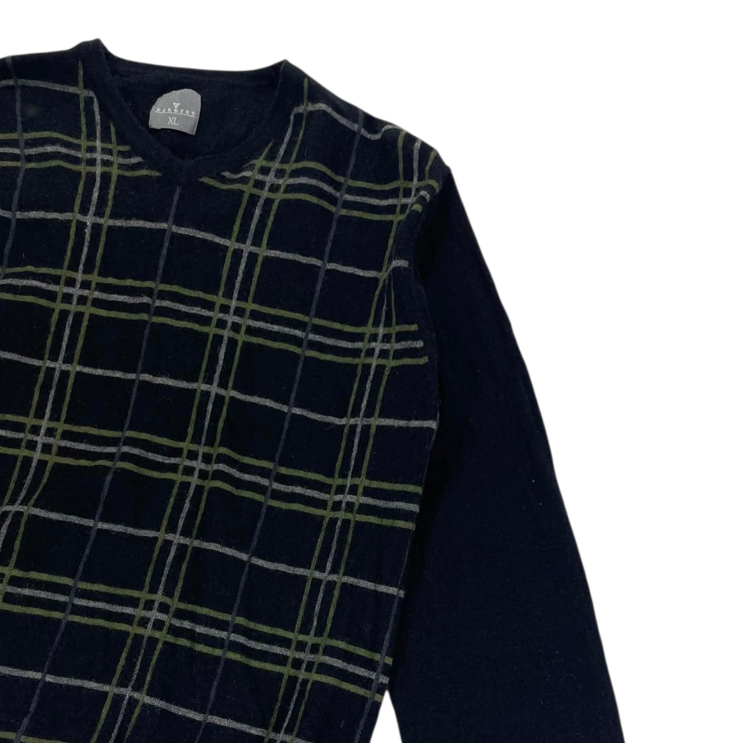 BARKERS PURE NEW WOOL PLAID SWEATER (M)