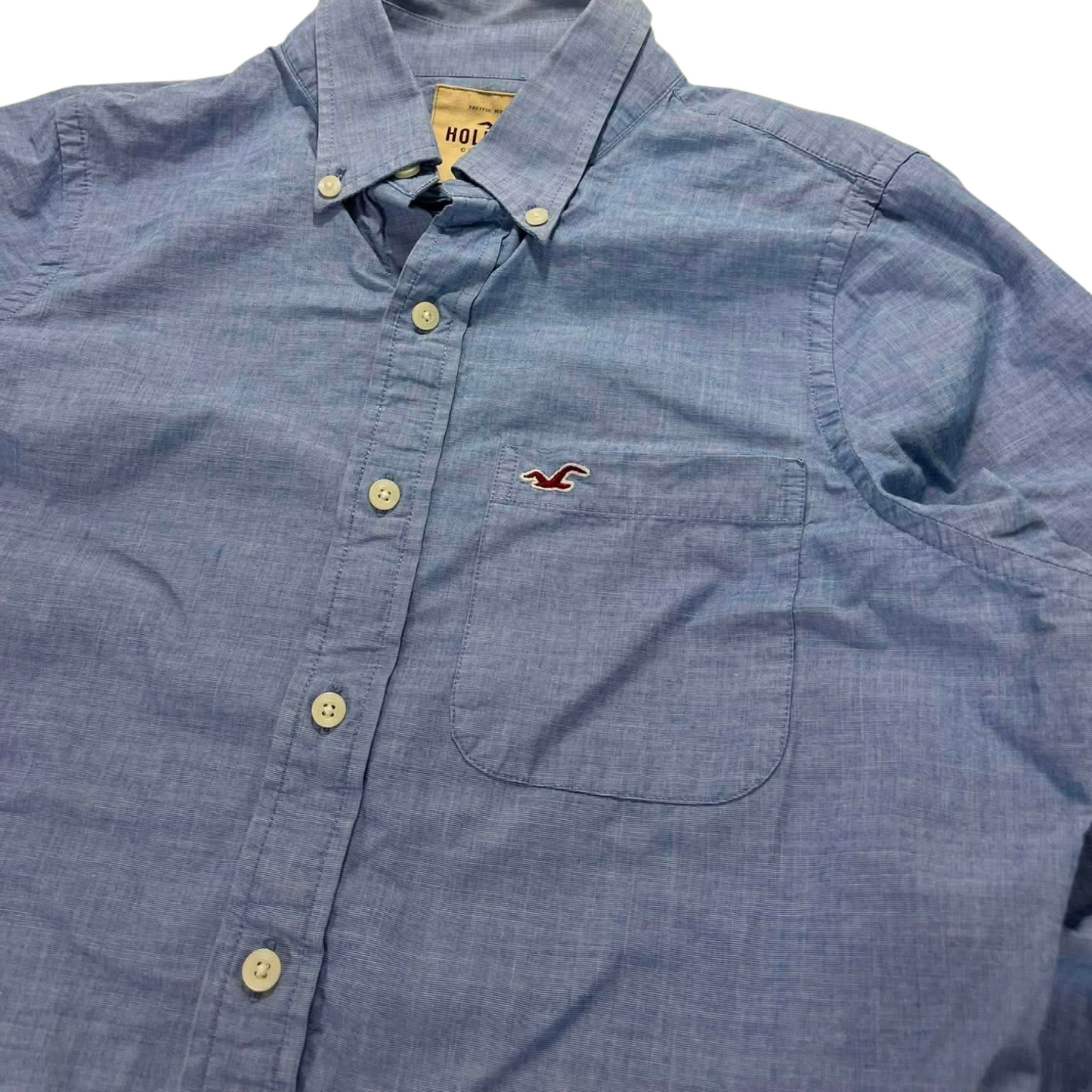 Y2K HOLLISTER CO. BLUE BUTTON UP (L)