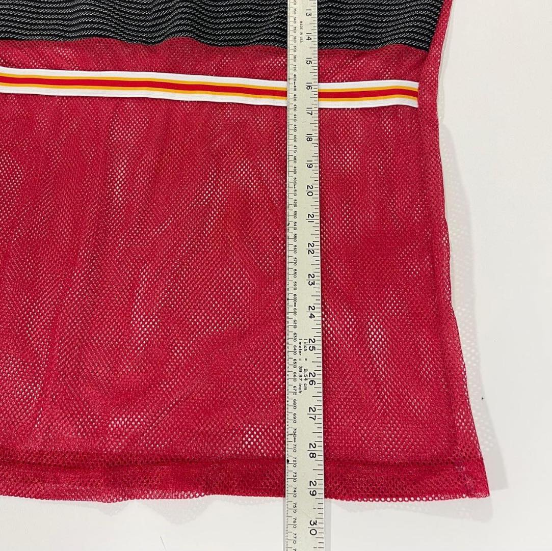 VINTAGE SOUTHPOLE RED& BLACK MESH QUARTER ZIP (L)