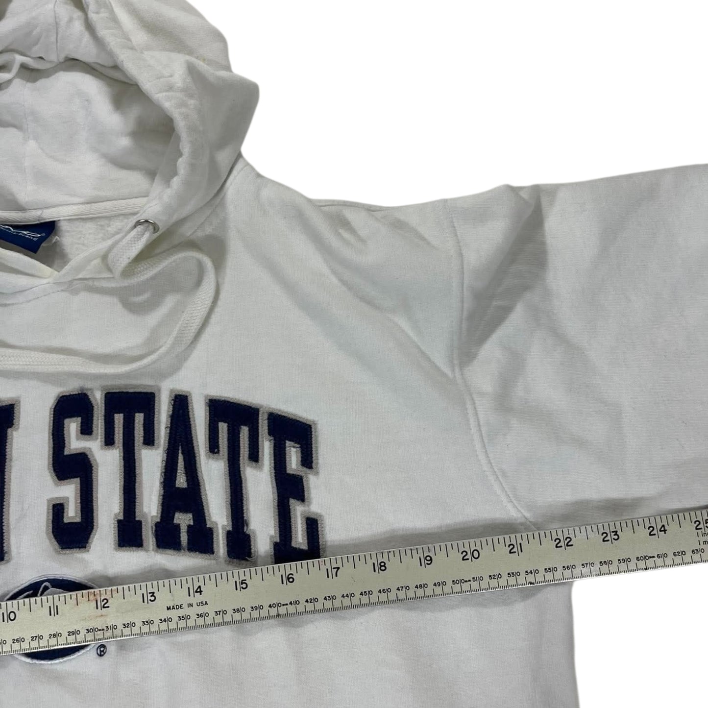 VINTAGE EMBROIDERED PENN STATE WHITE HOODIE (L)