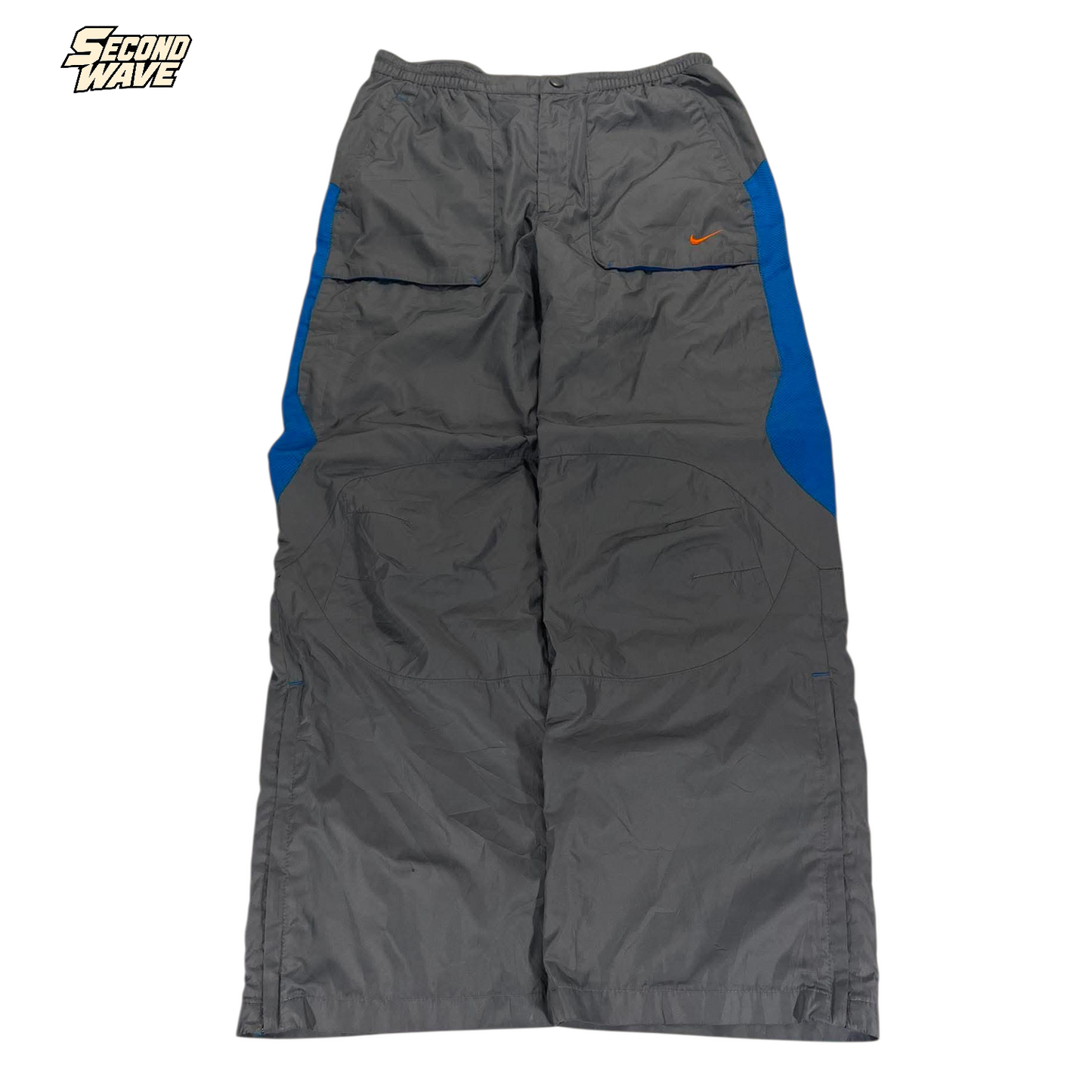 Y2K NIKE GRAY WITH BLUE HIT PANTS (L) ¹